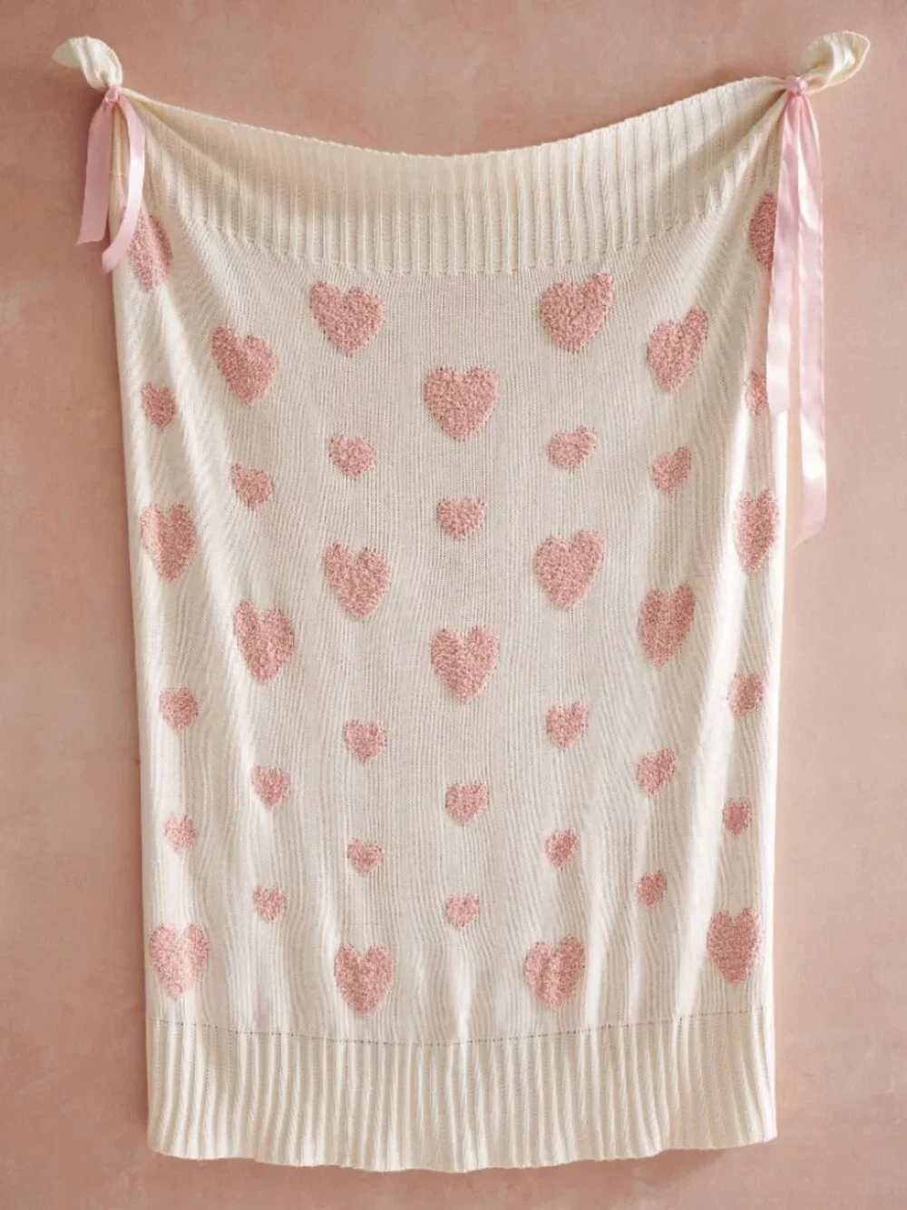 Pottery Barn Petit Amour Knit Jacquard Throw